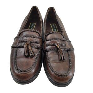 Cole Haan Shoes Womens 9B Brown Classic Tassel Rayna Loafer Luggage Color *Flaw